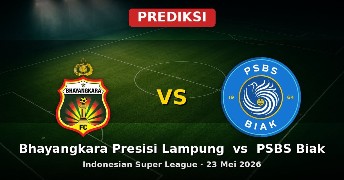 Prediksi Bhayangkara Presisi Lampung vs PSBS Biak Liga Indonesia 23 Mei 2026