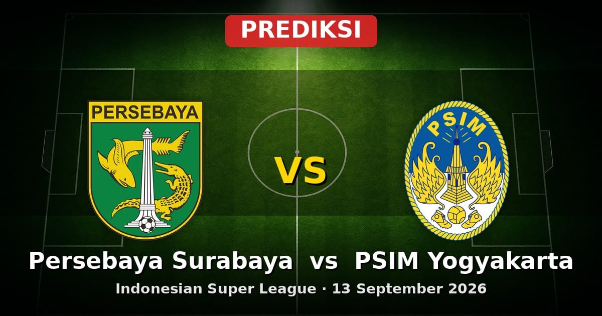 Prediksi Persebaya Surabaya vs PSIM Yogyakarta Liga Indonesia 13 Sept 2026