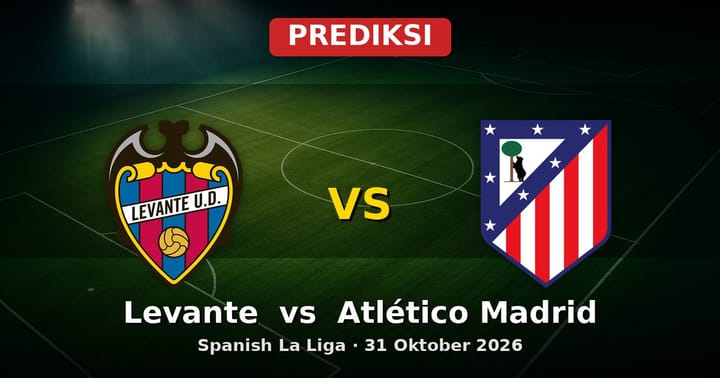 Prediksi Levante vs Atlético Madrid La Liga 31 Oktober 2026